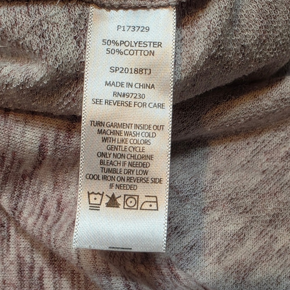 Almost Famous Womens M Space Dye Hoodie Mauve Pink Lightweight Cottagecore Boho - Picture 8 of 14